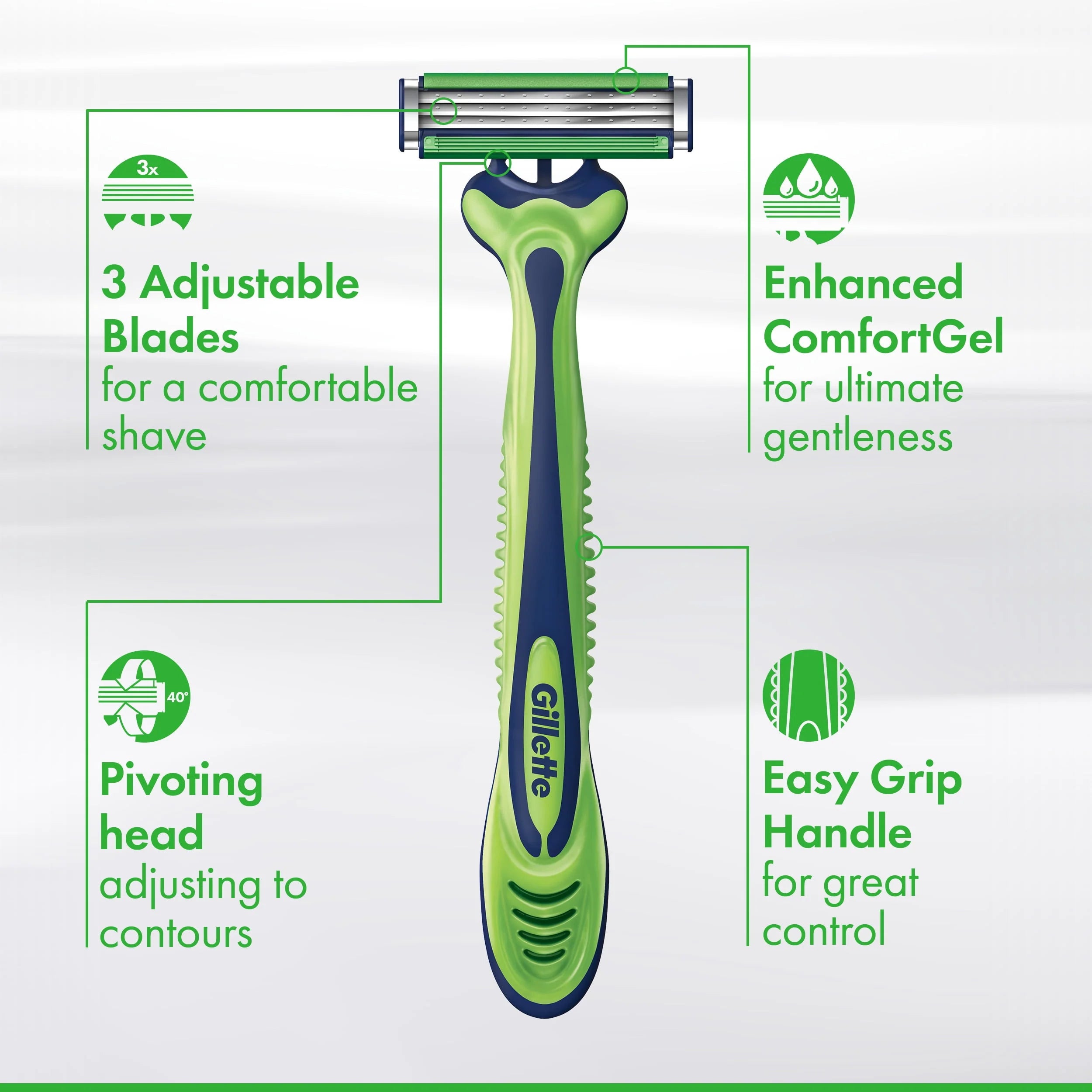 Gillette Sensor3 Sensitive Men's Disposable Razor, 4 Count Q736