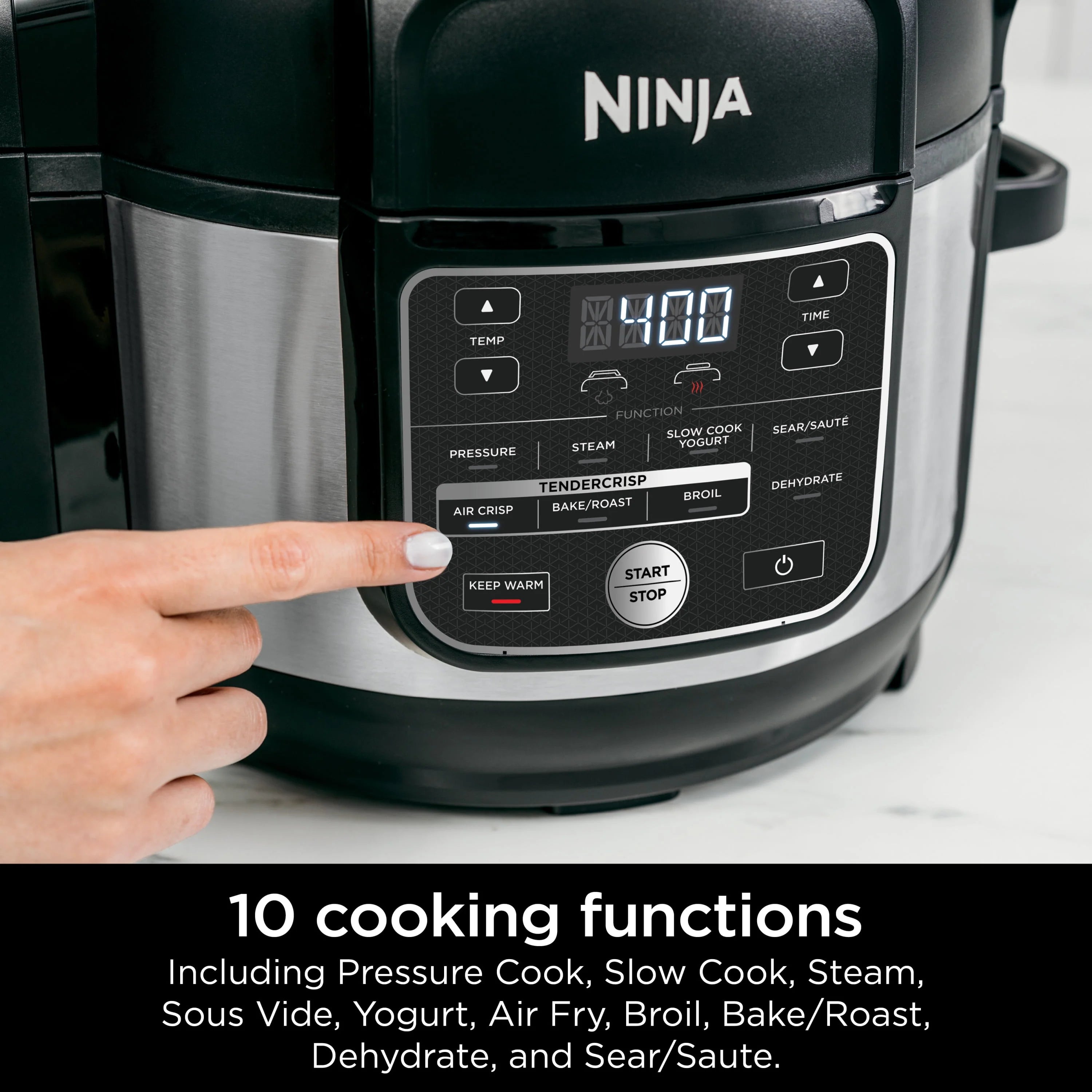 Ninja Foodi 10-in-1 6.5-Quart Pro Pressure Cooker Air Fryer Multicooker, Stainless S606