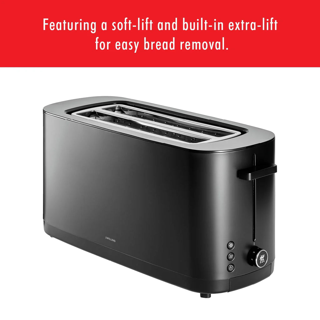 ZWILLING® Enfinigy Cool Touch 4-Slice Long Slot Toaster, Silver Z449154