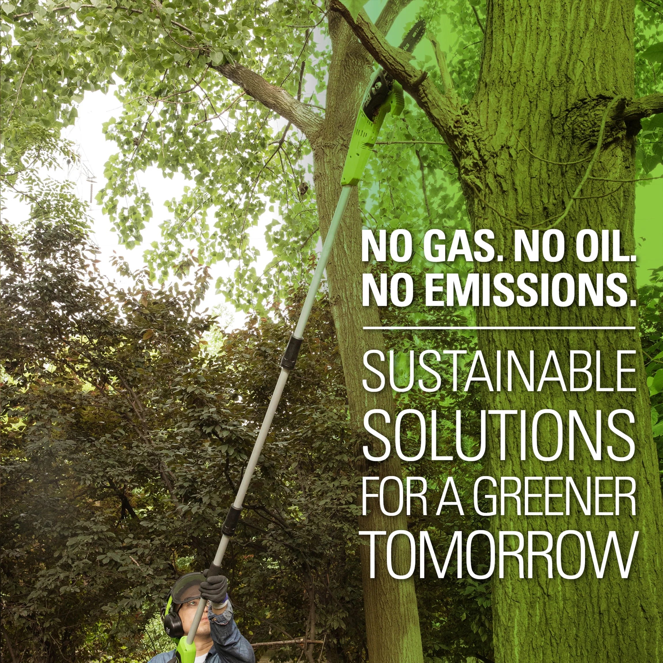 Greenworks 40V 8" Cordless Pole Saw with Battery and Charger T67663