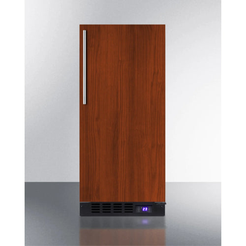 15" wide frost-free freezer for built-in or freestanding use, with integrated door frame to accept overlay panels