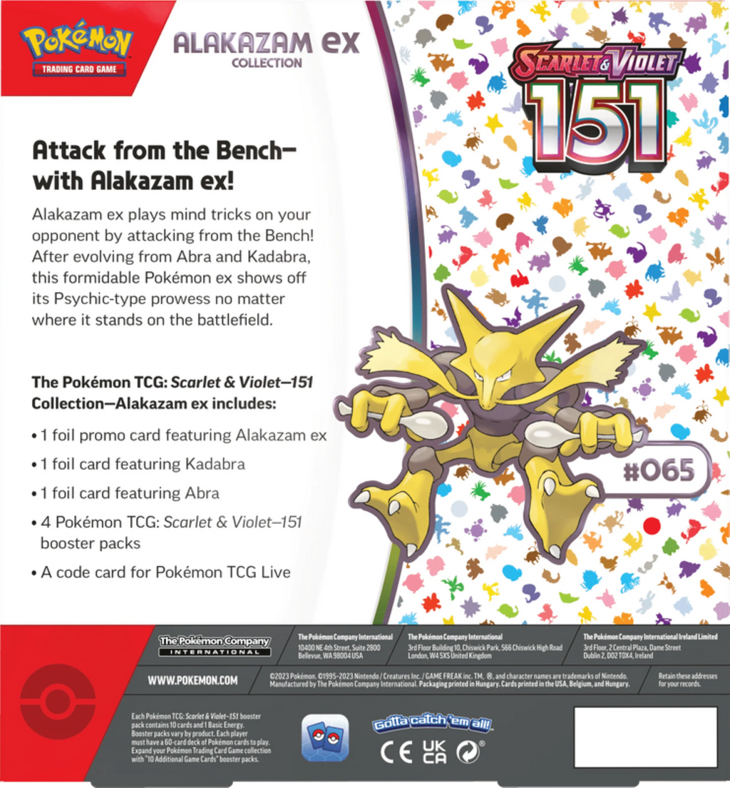 Pokemon TCG Scarlet & Violet 151 Alakazam Ex Collection - 4 Booster Packs J1638