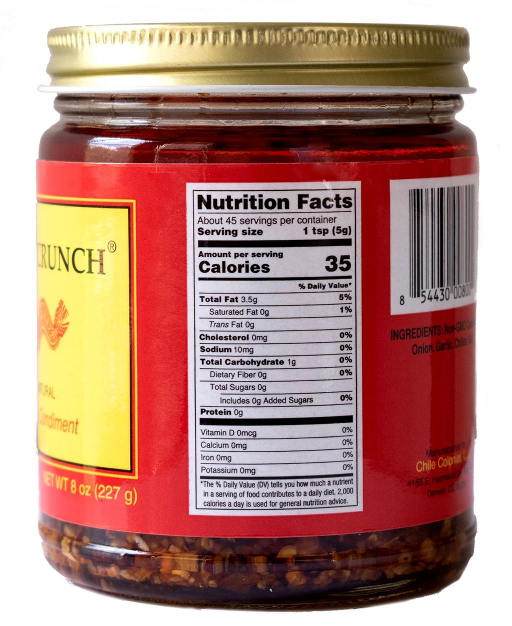 Chile Crunch All Natural Spicy Condiment, 1 Jar B68754