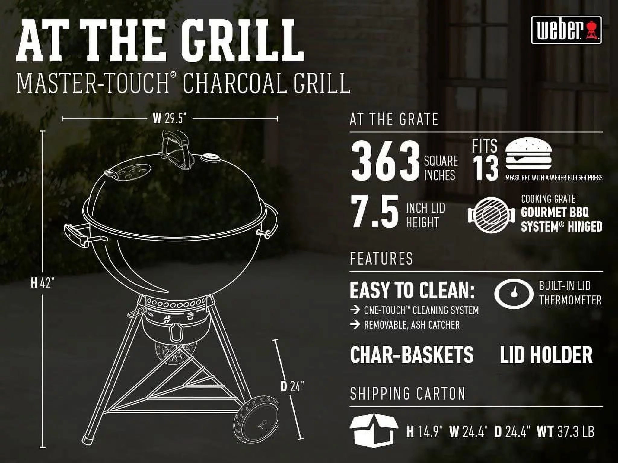Weber Master-Touch Charcoal Grill 22-Inch Black W508836