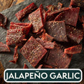 BOXED HALAL Premium 100% Grass-Fed Jalapeño Garlic Beef Jerky Strips, 13g Protein, HFSAA Certified Halal, Keto Friendly Snack, 3 Oz. Bags (3 Pack)