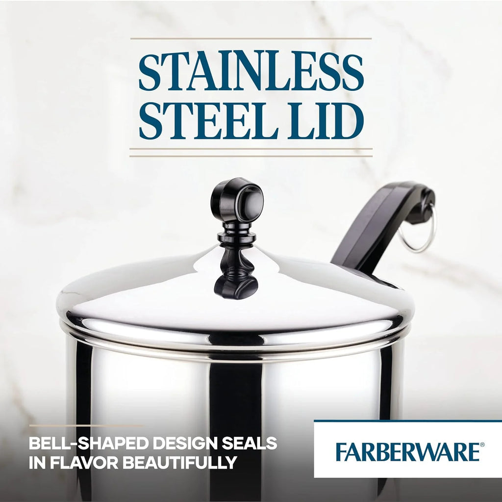 Farberware Classic Stainless Steel Saucepan with Lid, 3 Quart E8869