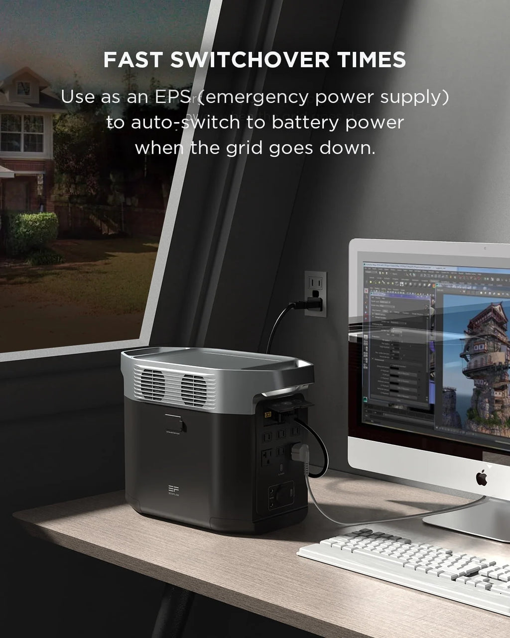 EcoFlow DELTA2 Portable Power Station with Smart Extra Battery, 2200W Solar Generator A57600