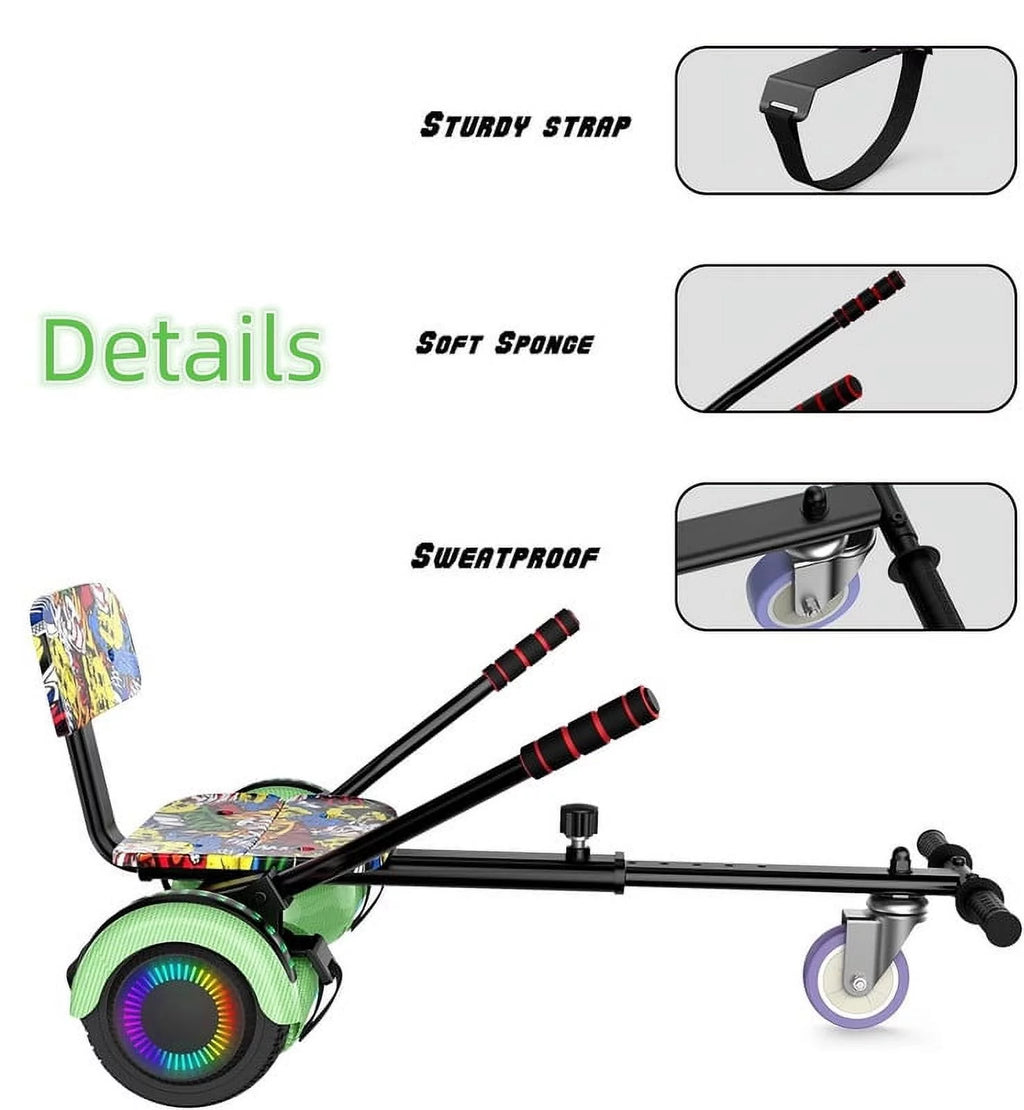 LIEAGLE Hoverboard with Seat Attachment, 6.5 inch Self Balancing Scooter S62540