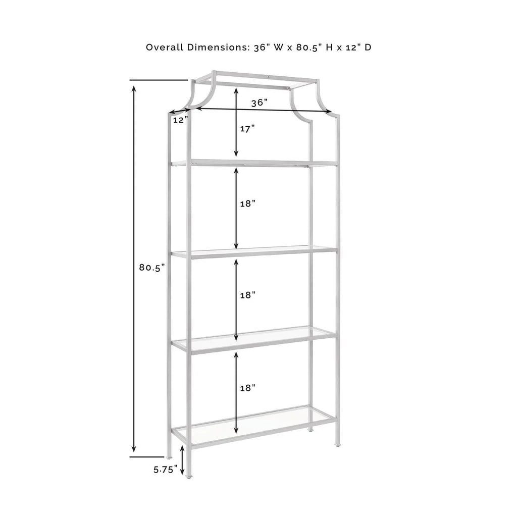 Crosley Furniture Aimee 4-Shelf Etagere Bookcase, Antique Gold R533519