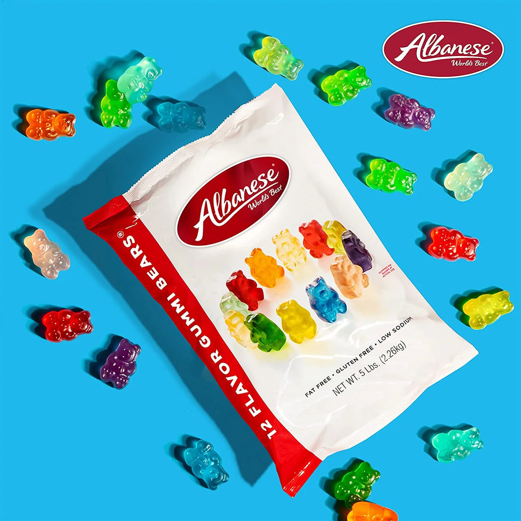 Albanese 12 Flavor Gummi Bears, 5 Pound Bag H69672