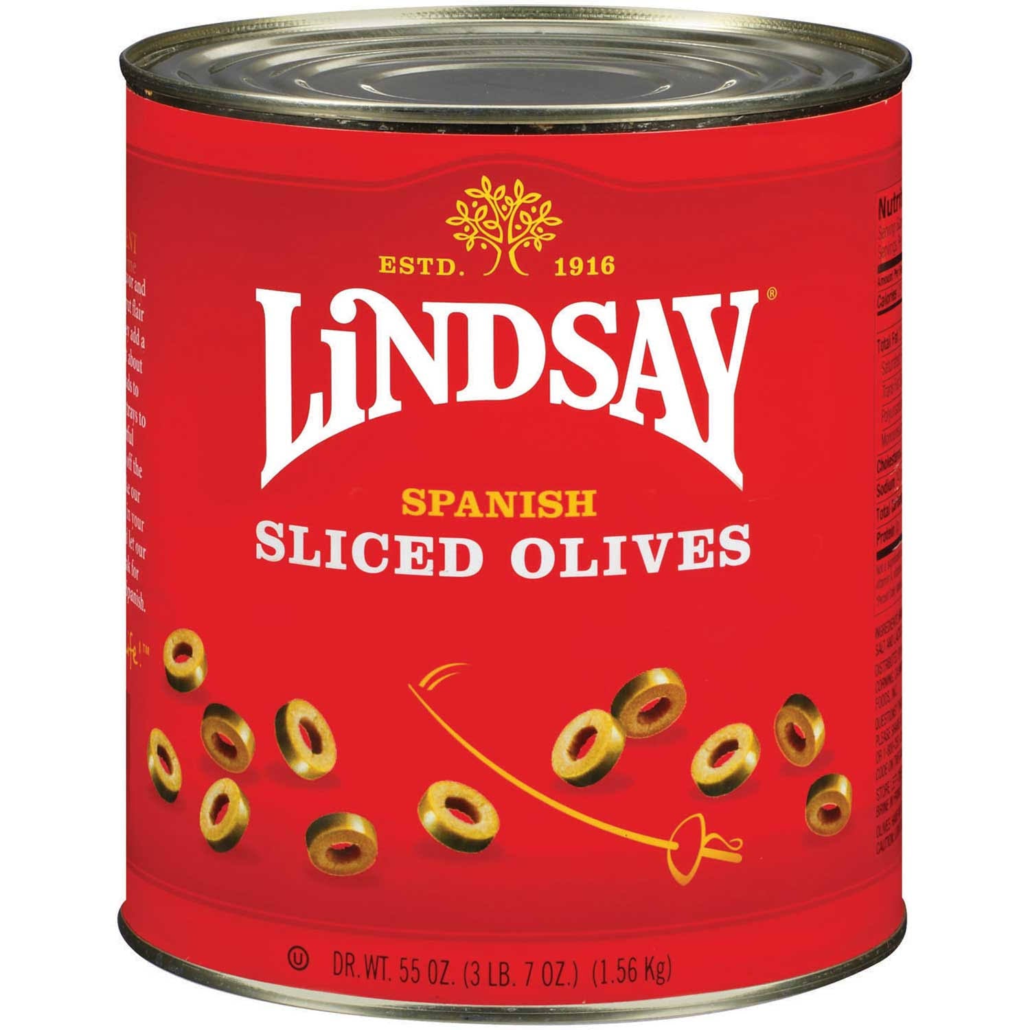 6 Packs : Spanish Green Sliced Olives No Pimiento,no. 10 Can.