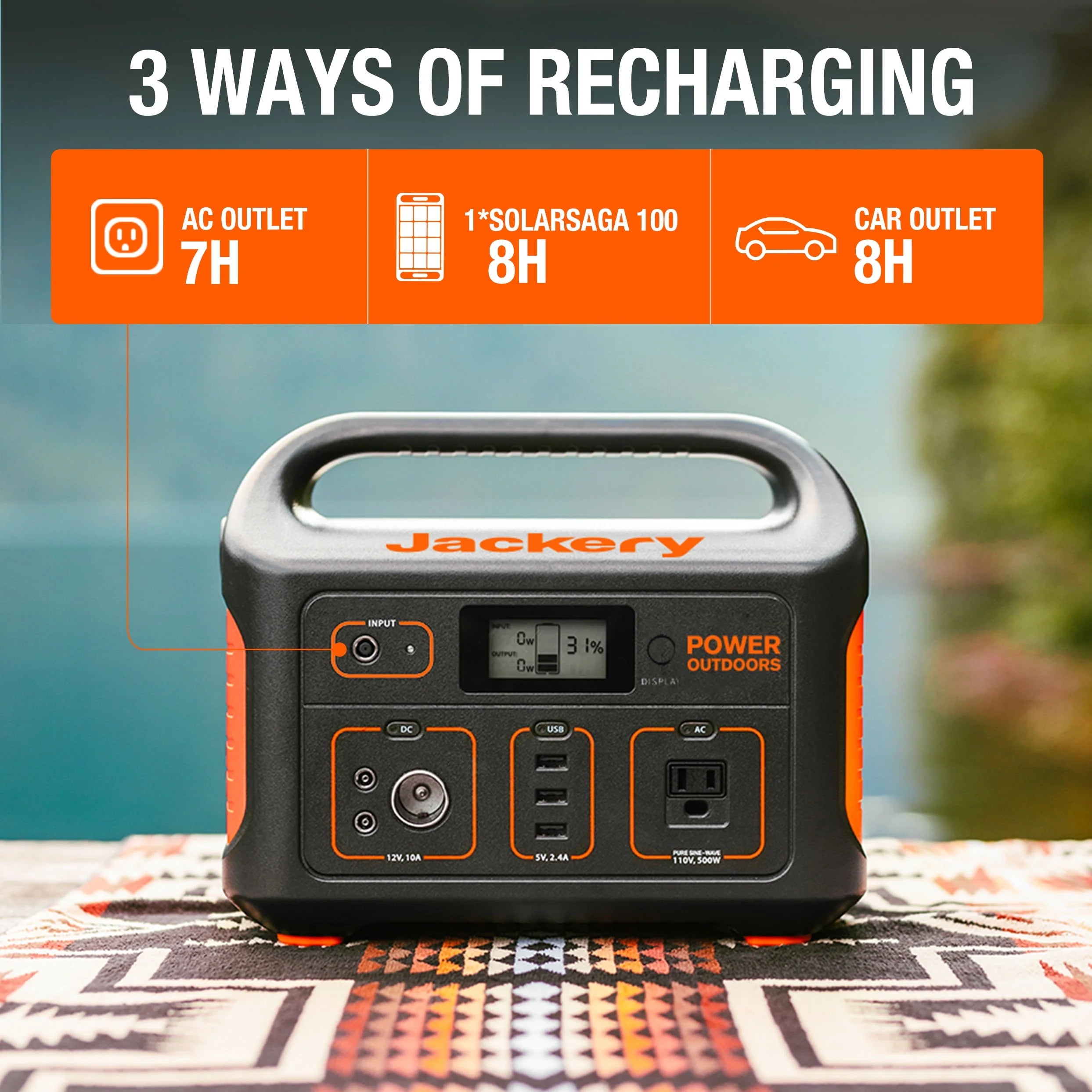 Jackery Explorer 550 Portable Power Station 500W Y615369