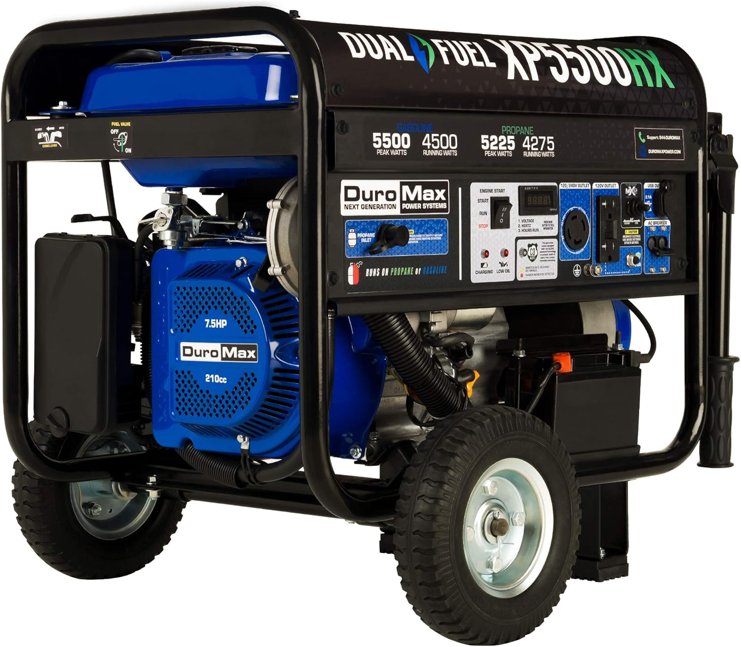 DuroMax XP5500HX Dual Fuel Portable Generator 5500 Watt Electric Start N5289