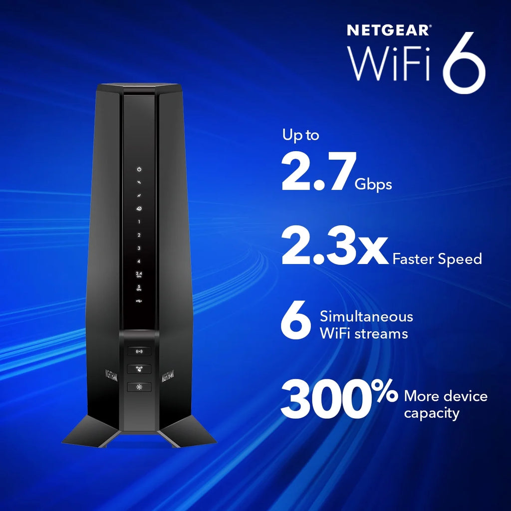 NETGEAR Nighthawk AX 6-Stream WiFi 6 DOCSIS 3.1 Cable Modem Router (CAX30-100NAS) A4269