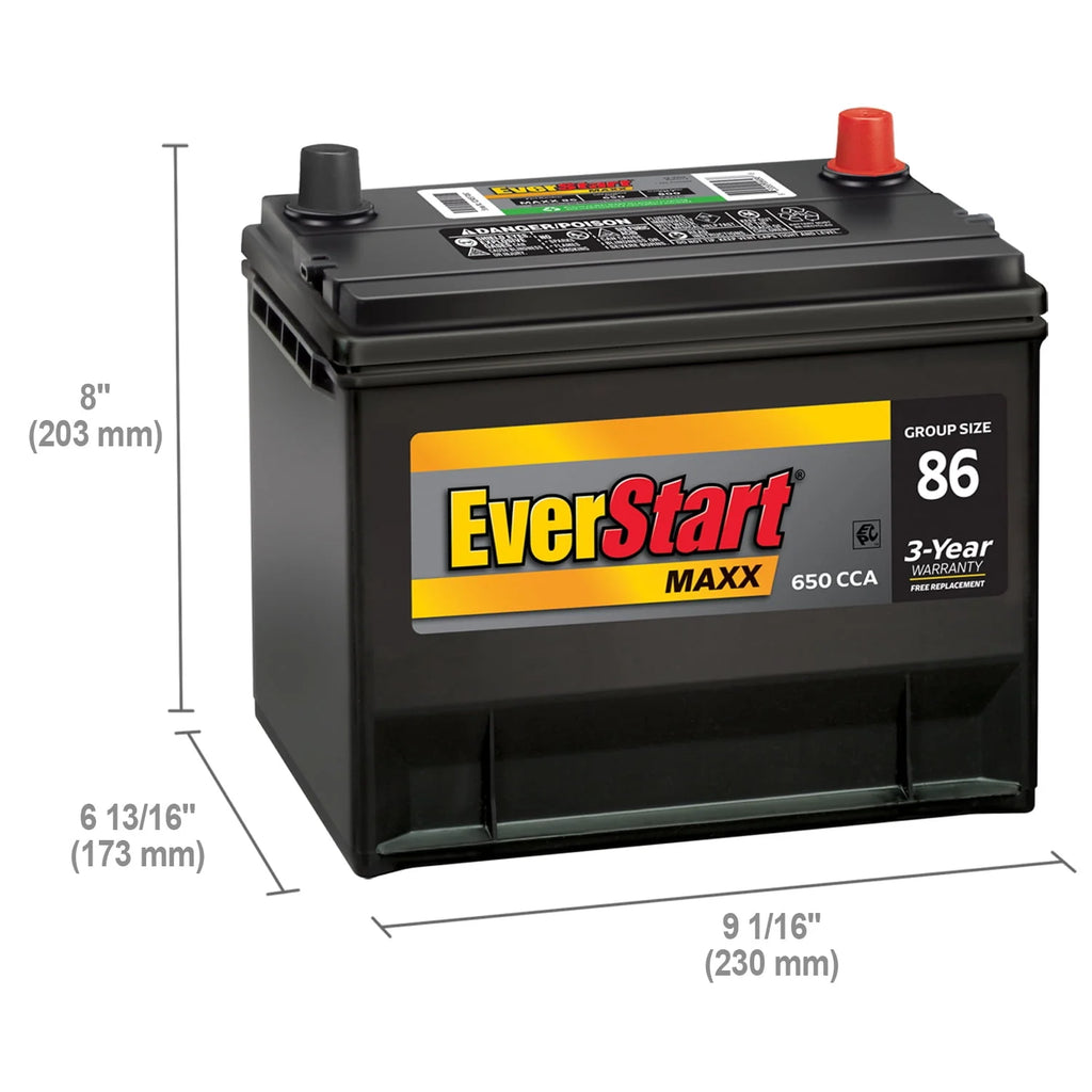EverStart Maxx Lead Acid Automotive Battery Group Size 86 12 Volt 630 CCA O7060