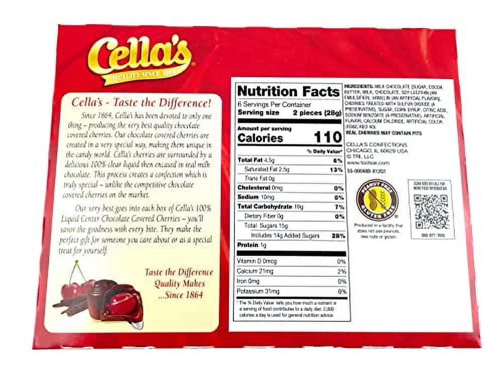 Cella's Milk Chocolate Covered Cherries, 6 oz, BlackTie Box, 2-Pack E218