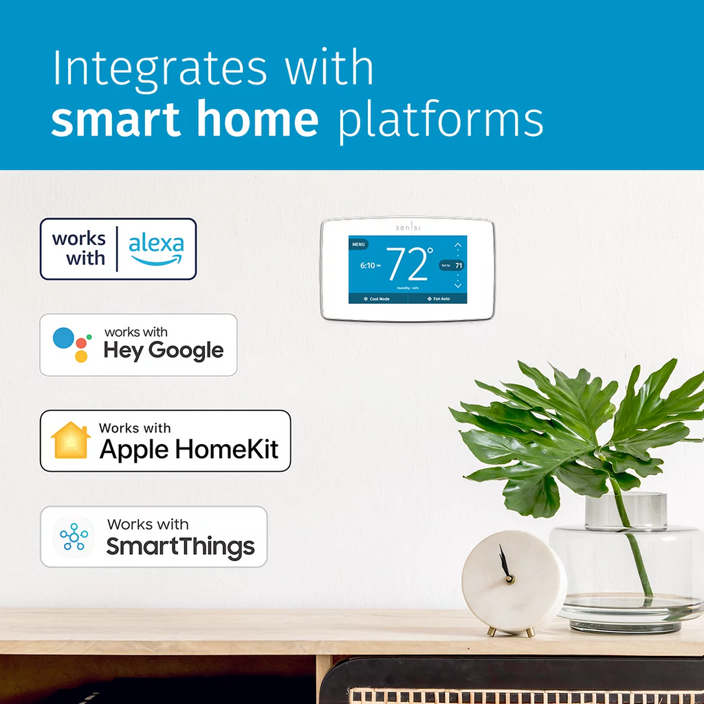Emerson Sensi Touch Smart Wi-Fi Thermostat, C-Wire Required, Black Y690046