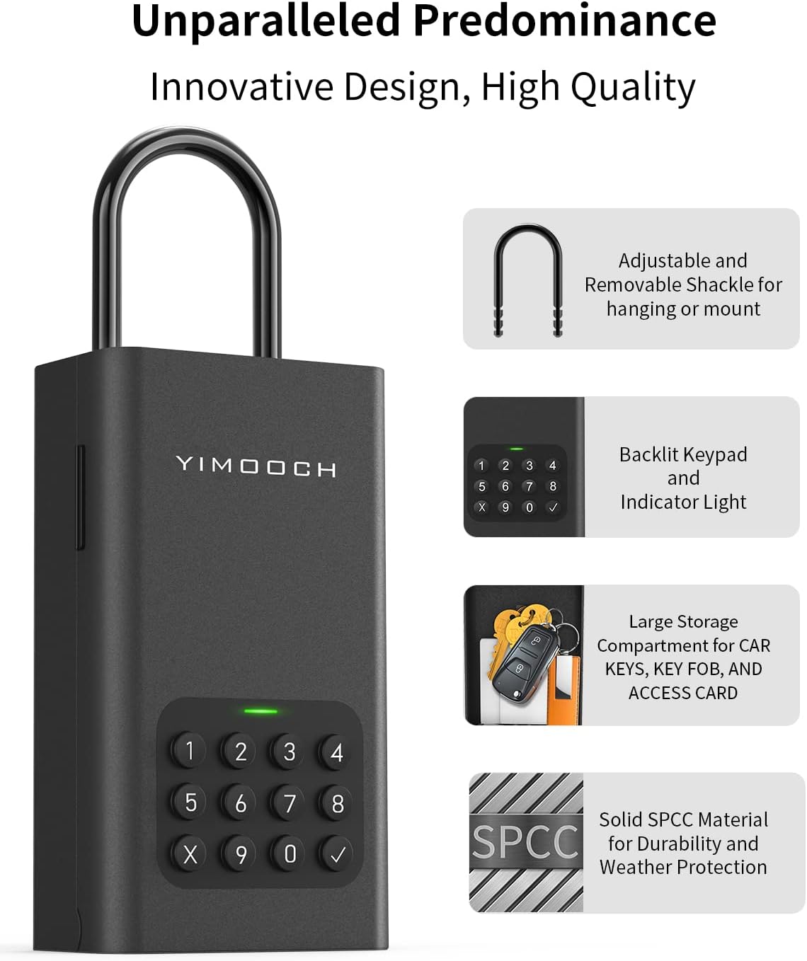 YIMOOCH Smart Bluetooth Lock Box for House Keys, Remote Access, Pack of 2 O235