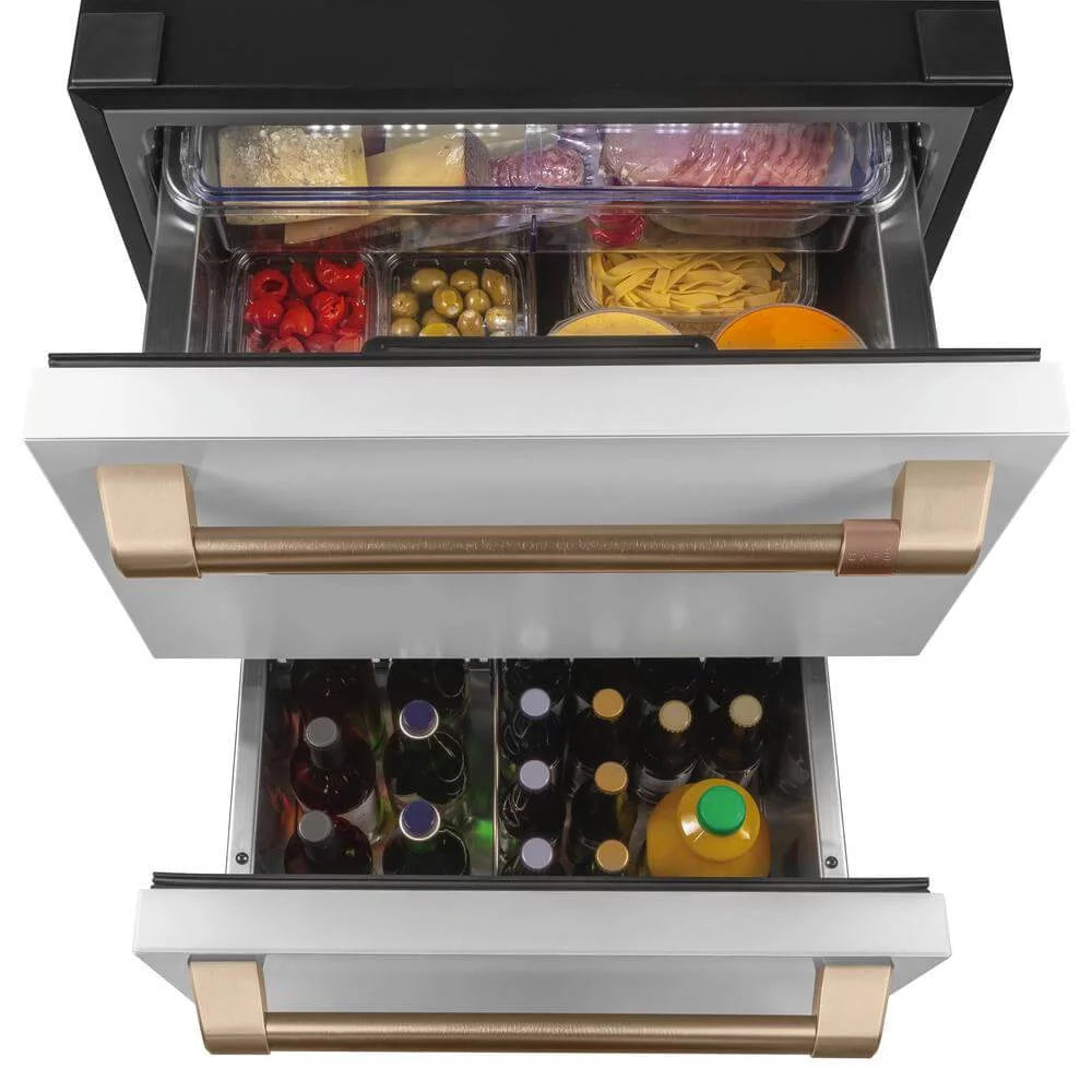 Cafe Cde06rpn 24" Wide 5.6 Cu. Ft. Drawer Refrigerator Matte White Brushed Bronze C575