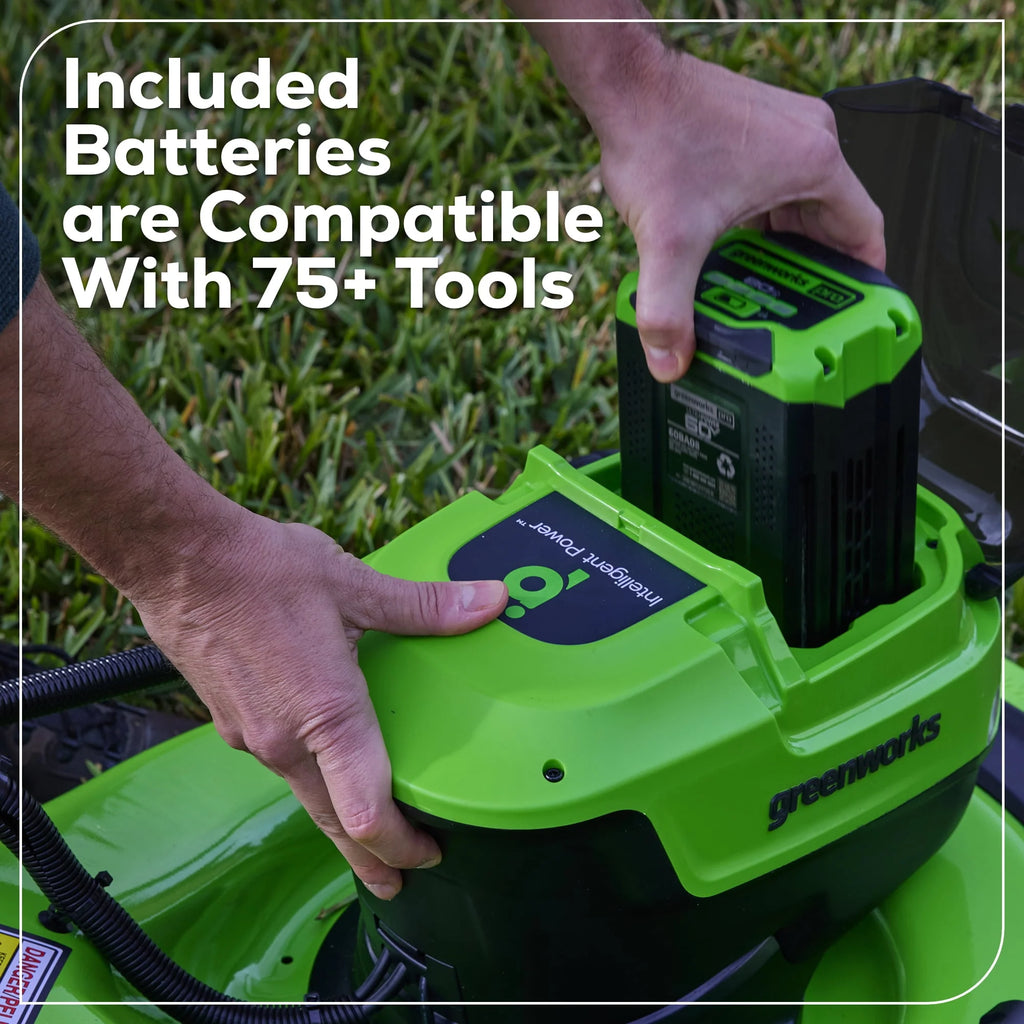 Greenworks 60V 21" Self Propelled Lawn Mower with 8.0 Ah Battery & Charger Q225175