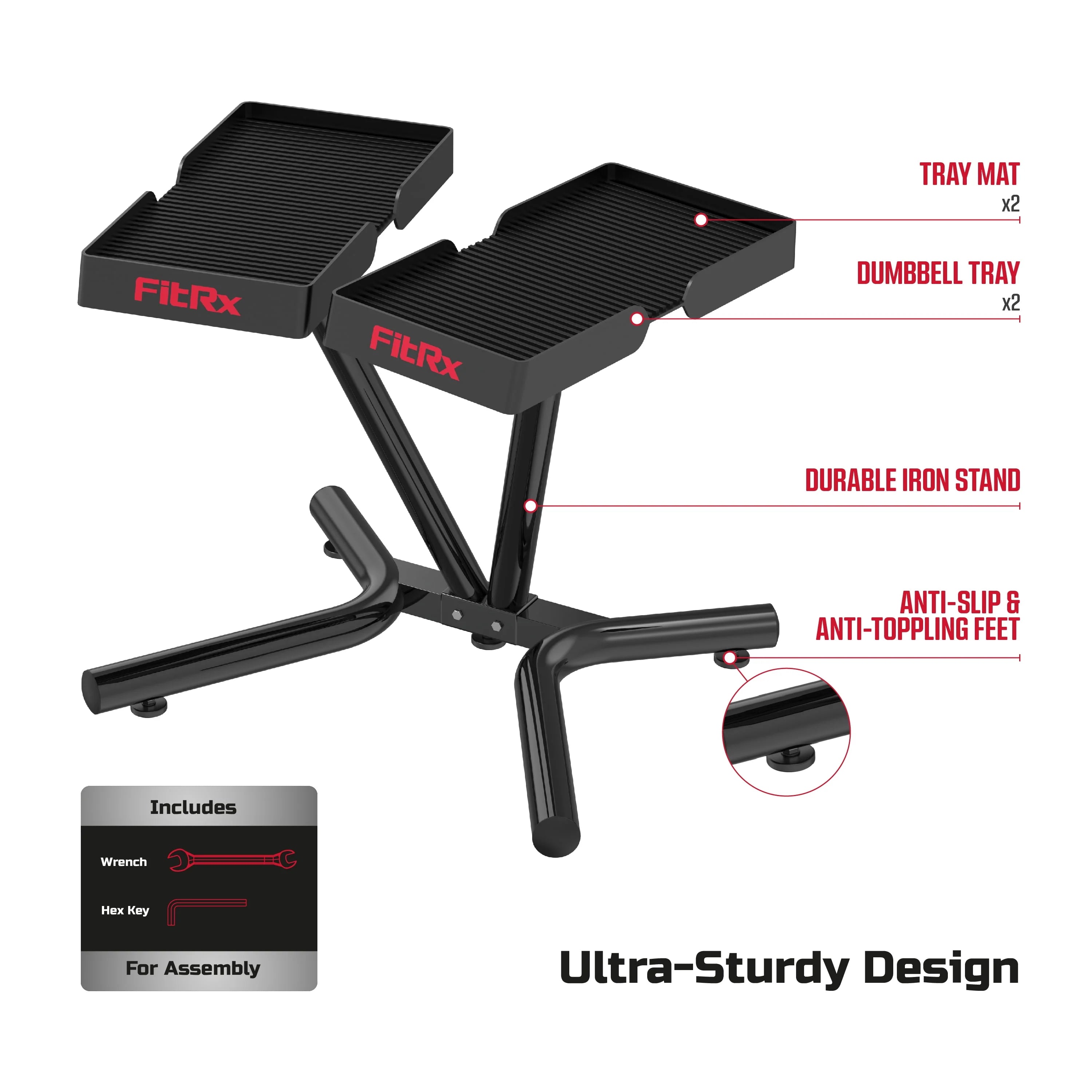 FitRx SmartRack Dumbbell Stand for Dumbbells and Kettlebells, Home Gym V5578