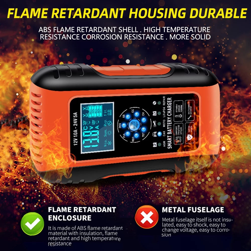 10A Smart Car Battery Charger 12V/24V with Pulse Repair R8209