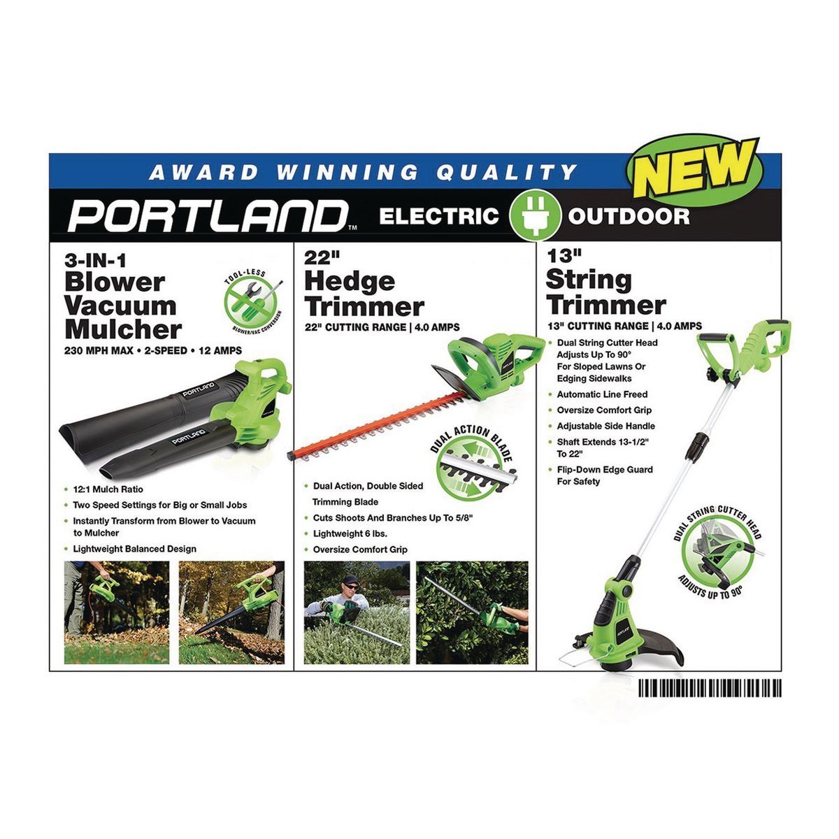PORTLAND 12 Amp 3-in-1 Electric Blower Vacuum Mulcher Y513326