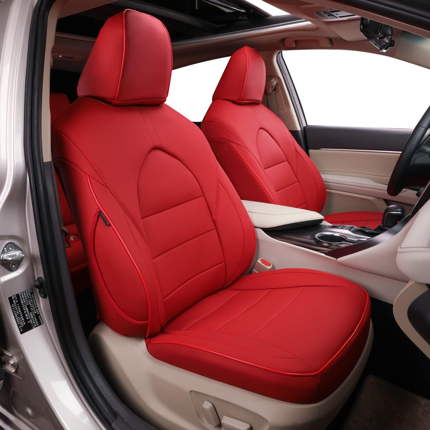 EKR Custom Fit Car Seat Covers for Toyota Camry 2012-2017 Leatherette Black F392414