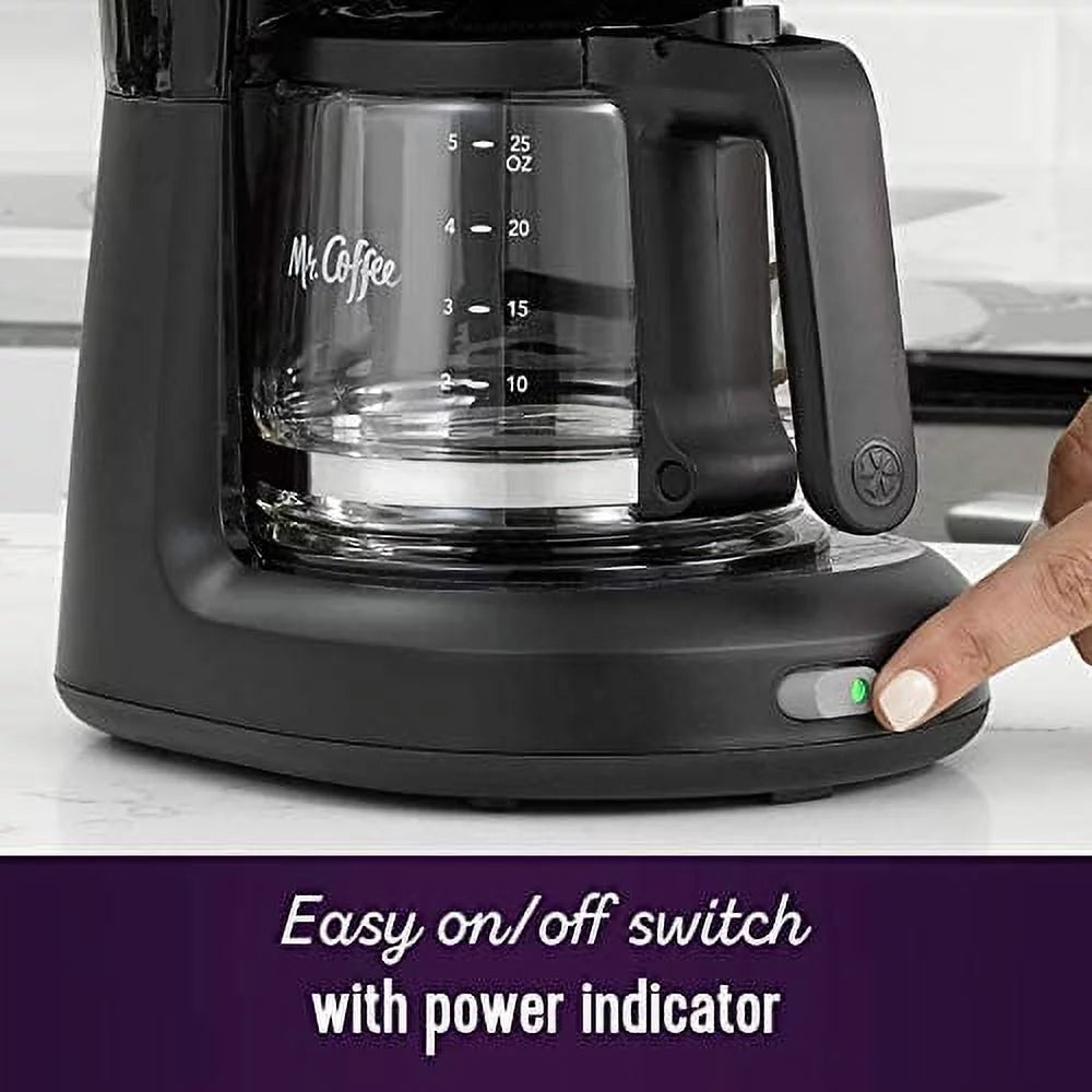 Mr. Coffee 5-Cup Mini Brew Switch Coffee Maker, Black X1867