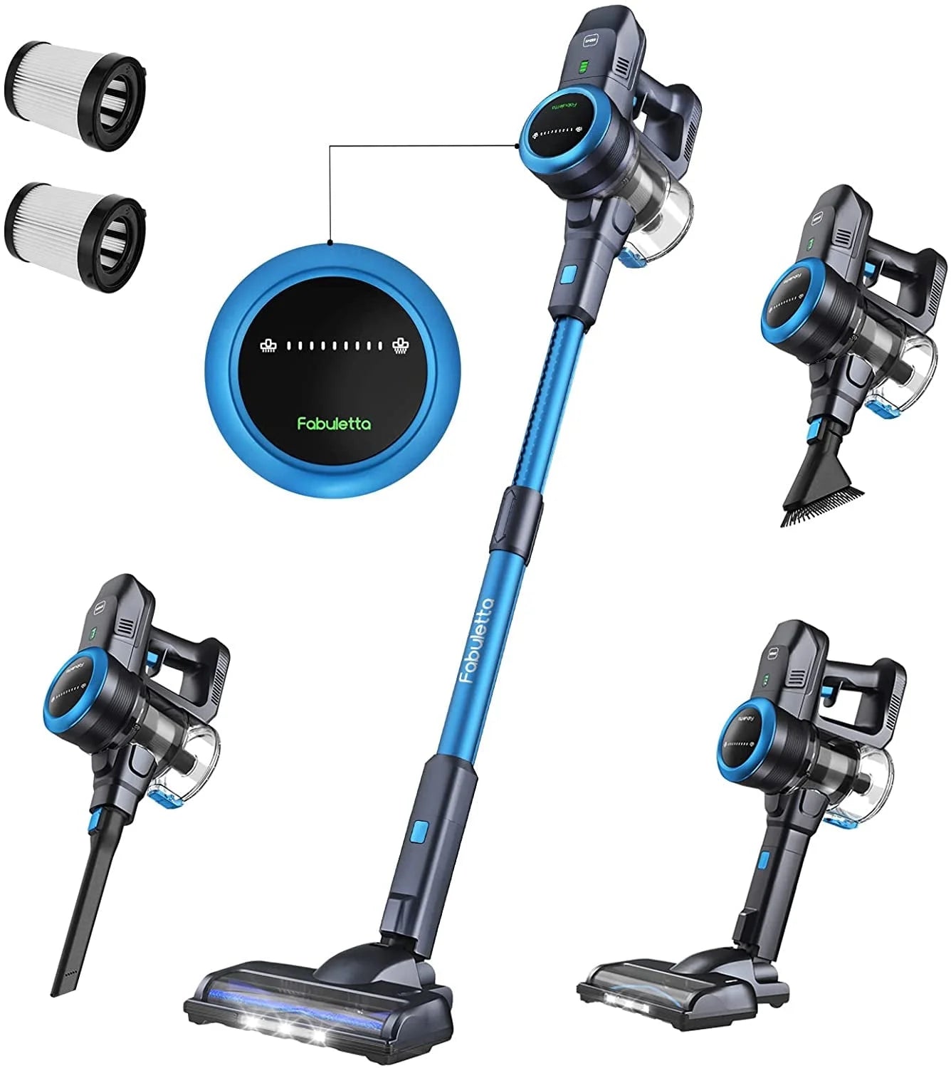 Fabuletta Cordless Vacuum 24Kpa, 6-in-1 Stick Vacuum Cleaner, FSV001 Blue N363538