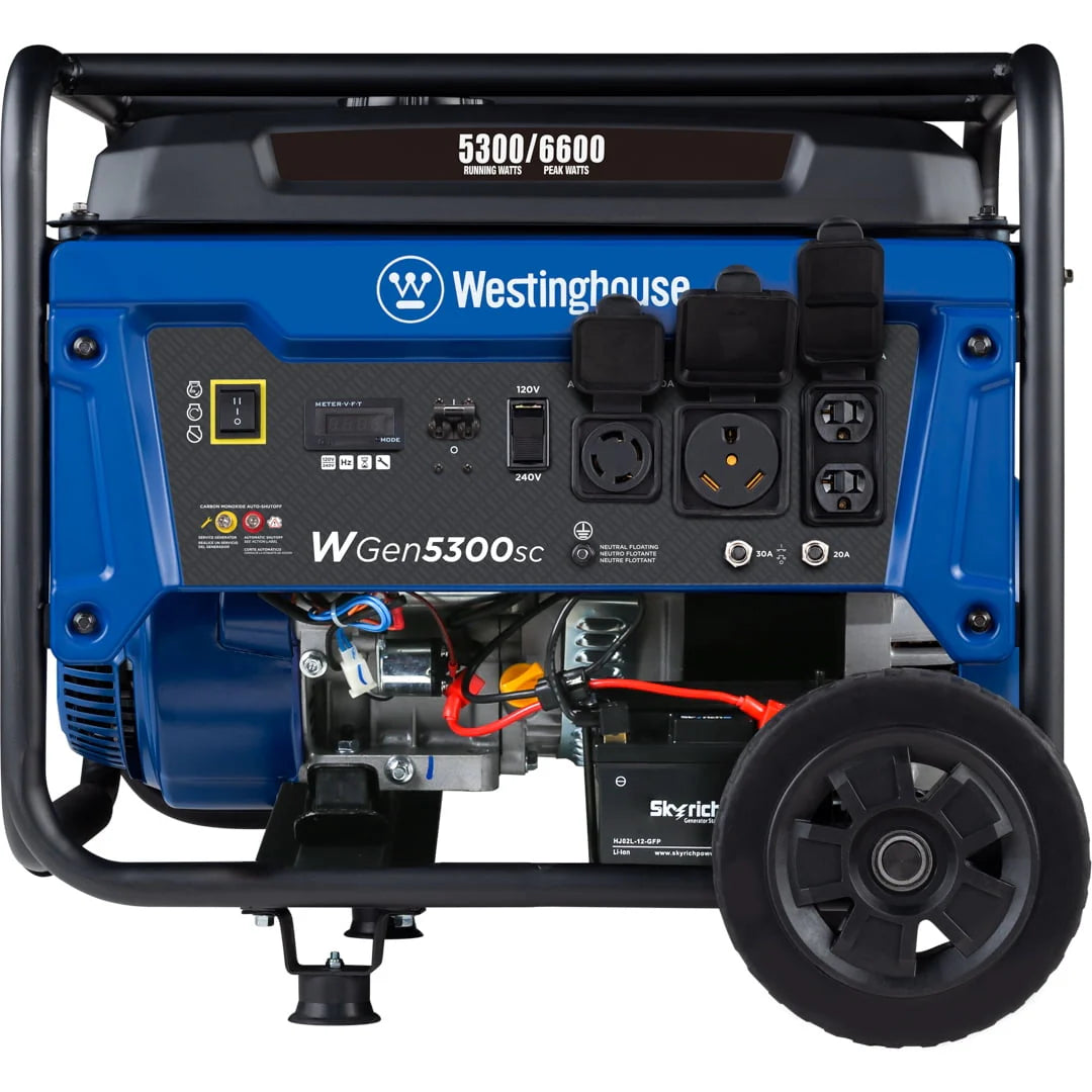 Westinghouse 6600 Peak Watt Electric Start Portable Generator with CO Sensor L4332