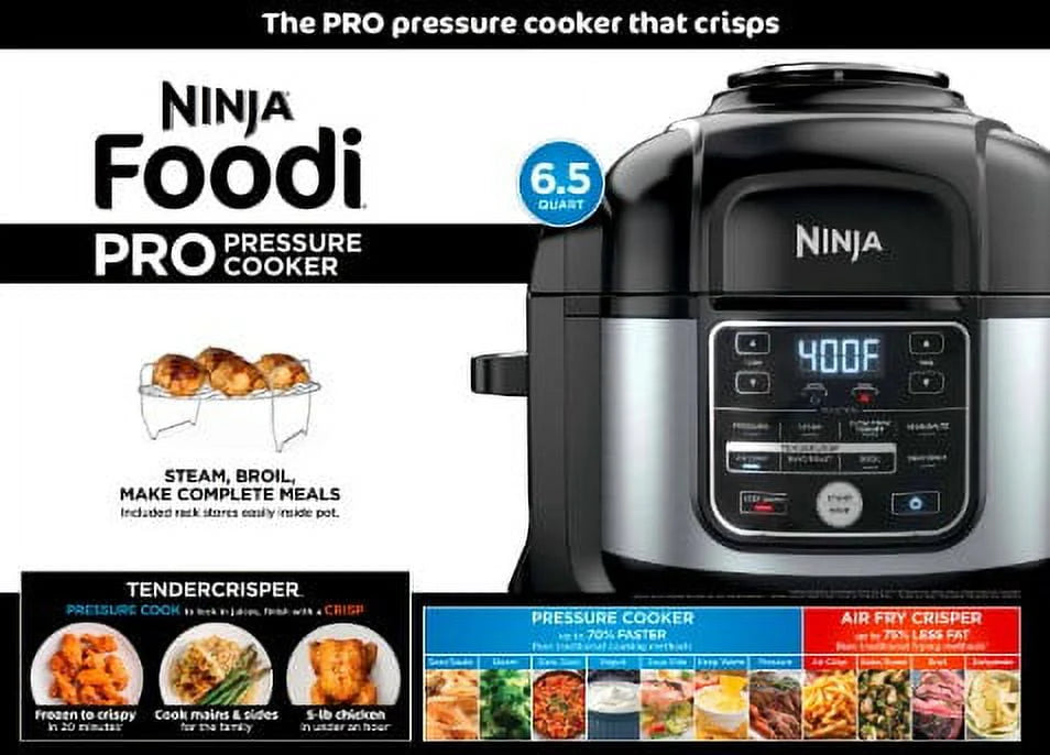 Ninja Foodi 10-in-1 6.5-Quart Pro Pressure Cooker Air Fryer Multicooker, Stainless S606