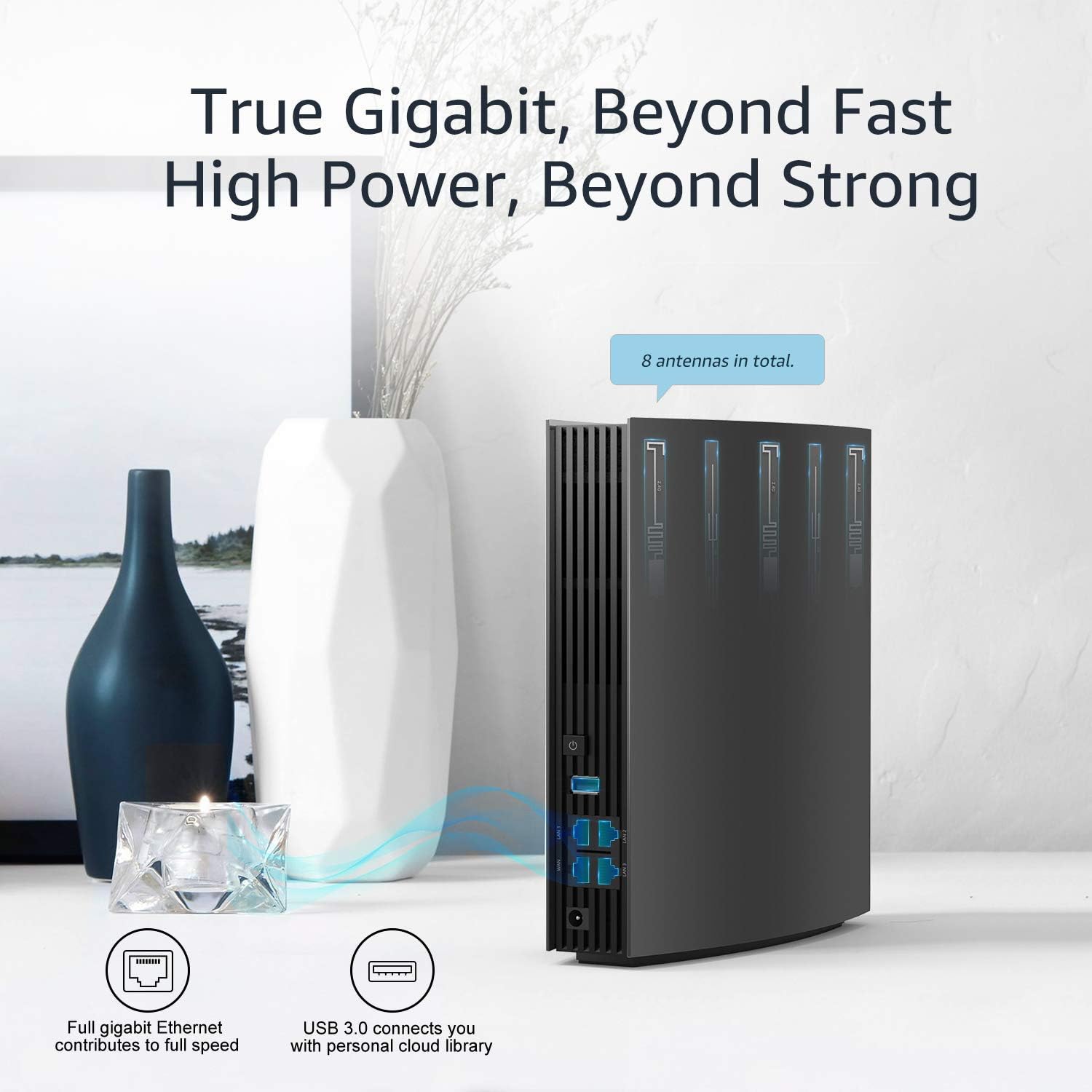 WAVLINK AC3200 Dual Band WiFi Router with USB 3.0 & Gigabit Ports, Pack of 2 P85463