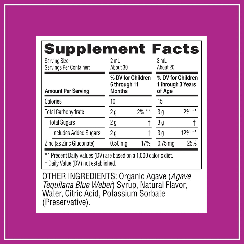Zarbee's Baby Immune Support with Zinc, Grape, 2oz Z396006