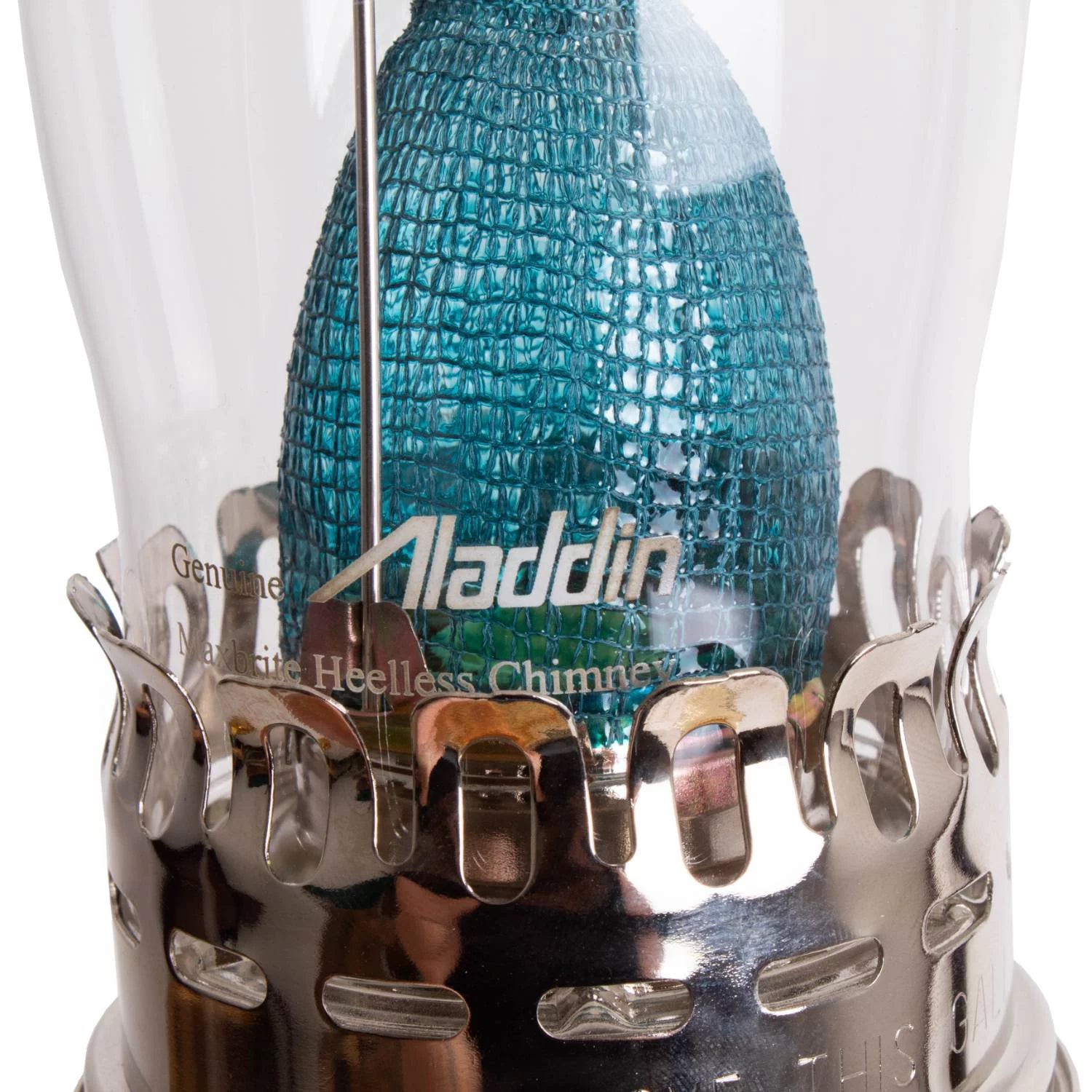 Aladdin Genie III Oil Lamp, Cobalt Blue Glass Bowl, Nickel Burner L25220