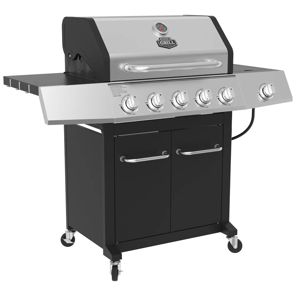 Expert Grill 5-Burner Propane Gas Grill with Side Burner L84998