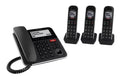 Restored Panasonic KX-TG2153SK Four Handset Corded/Cordless Phone|DECT 6.0|Call Block|Answering Machine|Black|Refurbished (Refurbished)