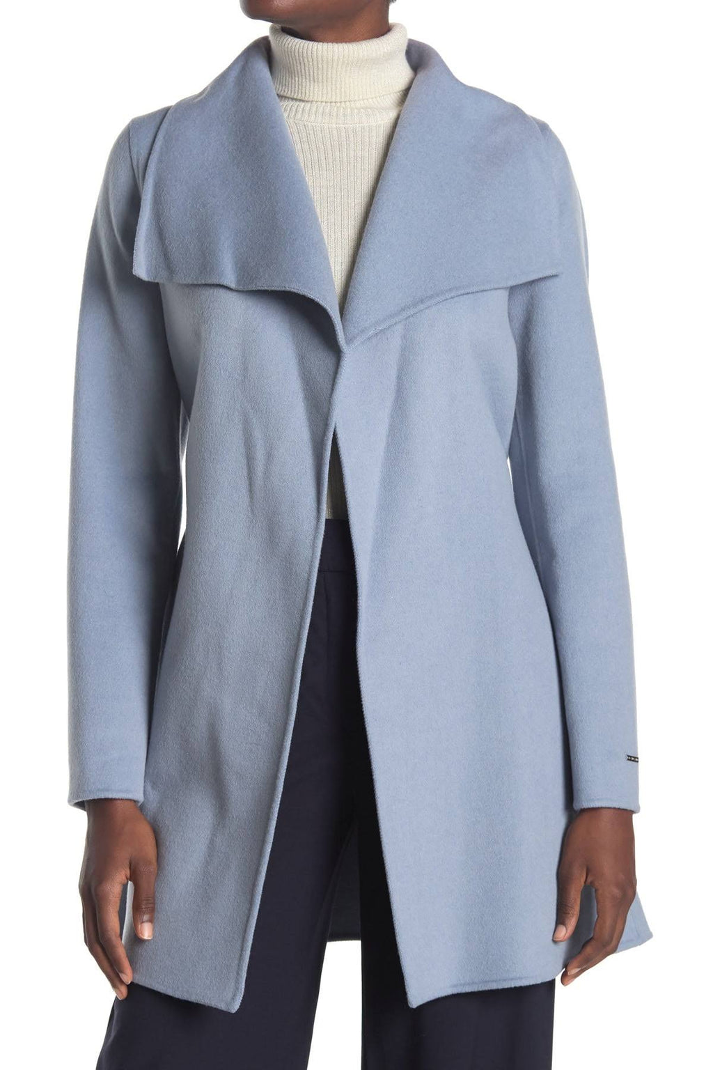 Tahari Ella Double Face Wool Coat Pale Blue XS M8523