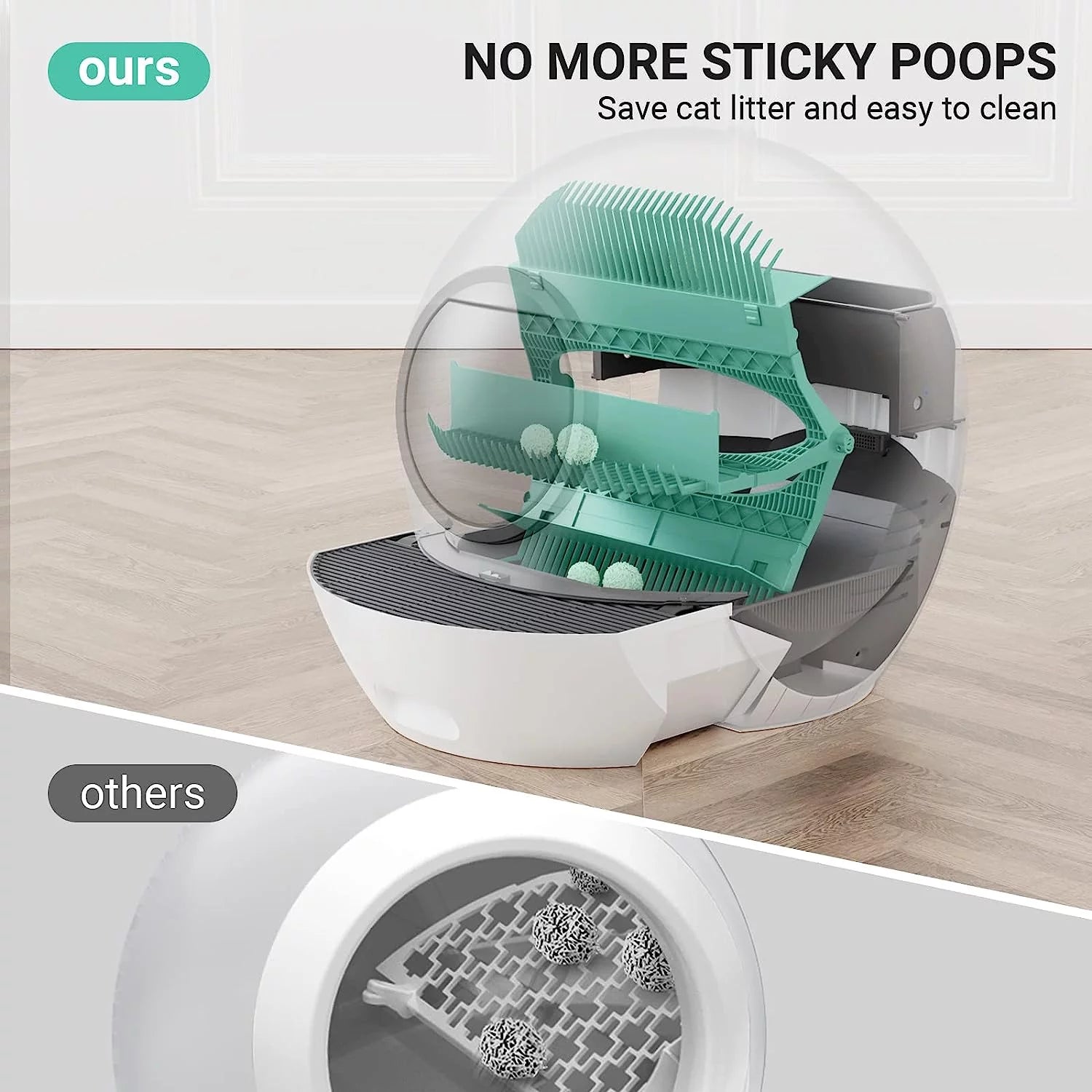 ELS PET WiFi Smart Cat Litter Box Automatic Self-Cleaning F75772