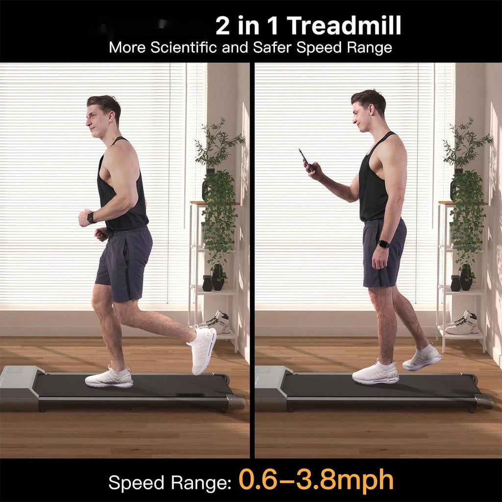 Dpforest Walking Pad 2 in 1 Under Desk Treadmill with Remote Control D6097