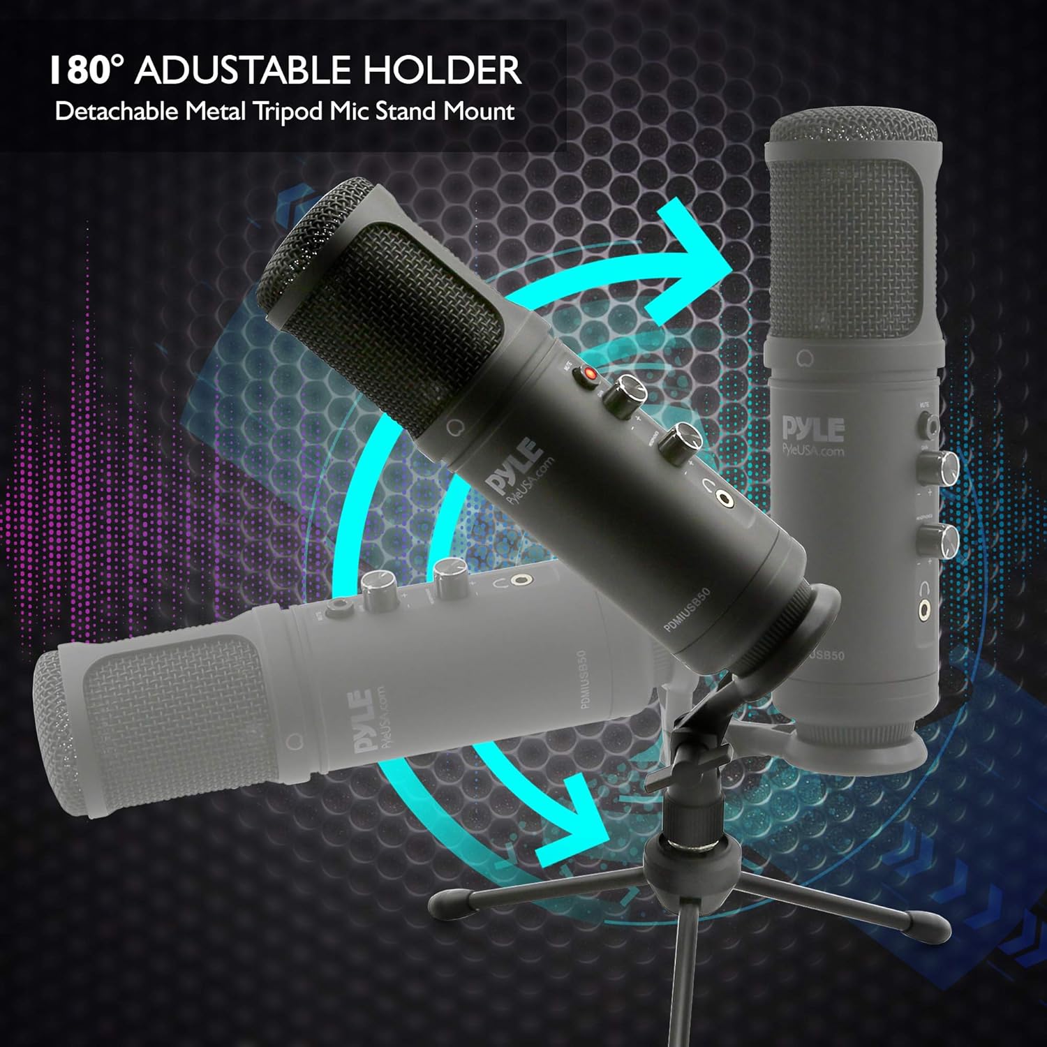 Pyle PDMIUSB50 USB Condenser Microphone with Tripod Stand, 2 Pack B738508