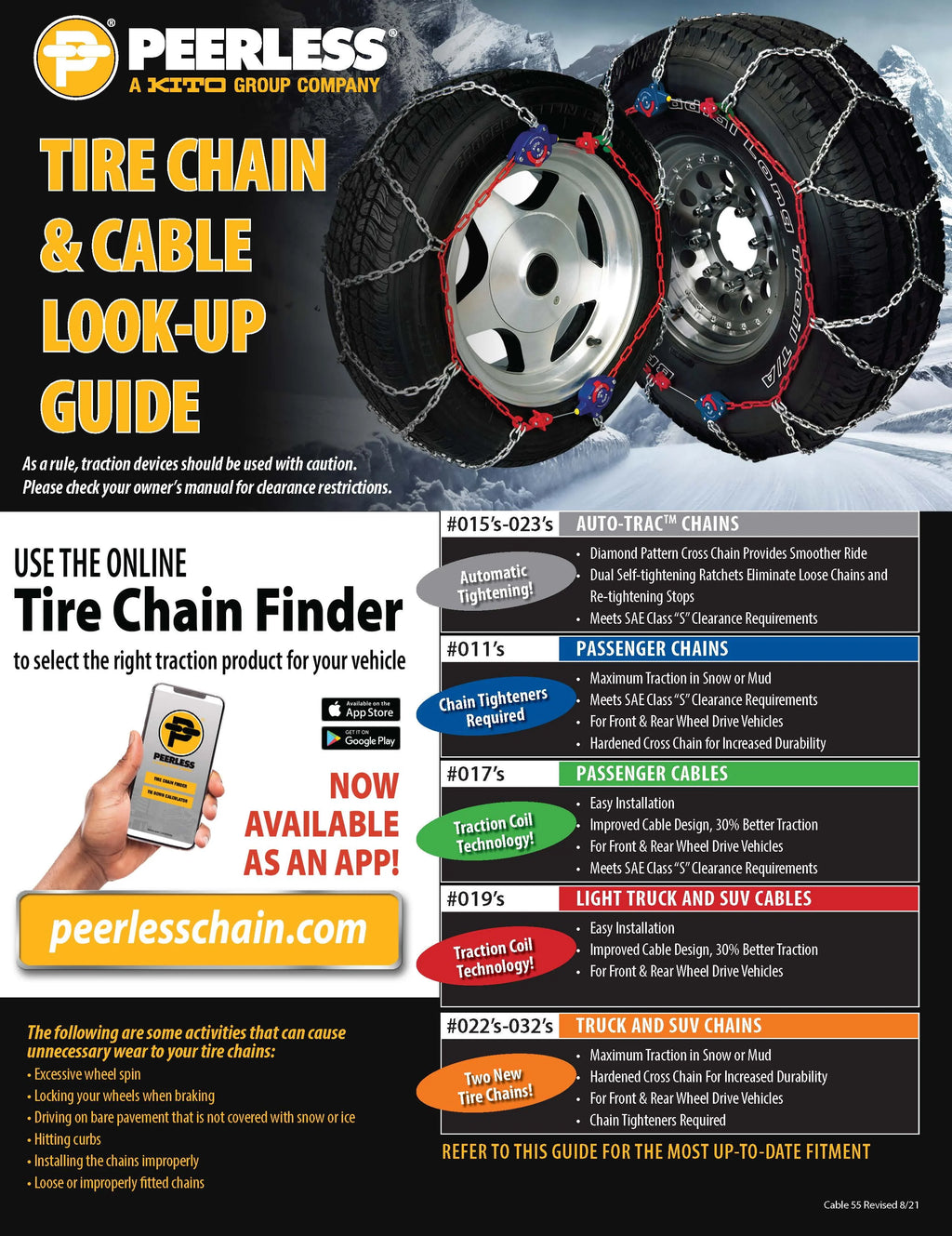 Peerless Chain Light Truck/SUV Tire Cables S350