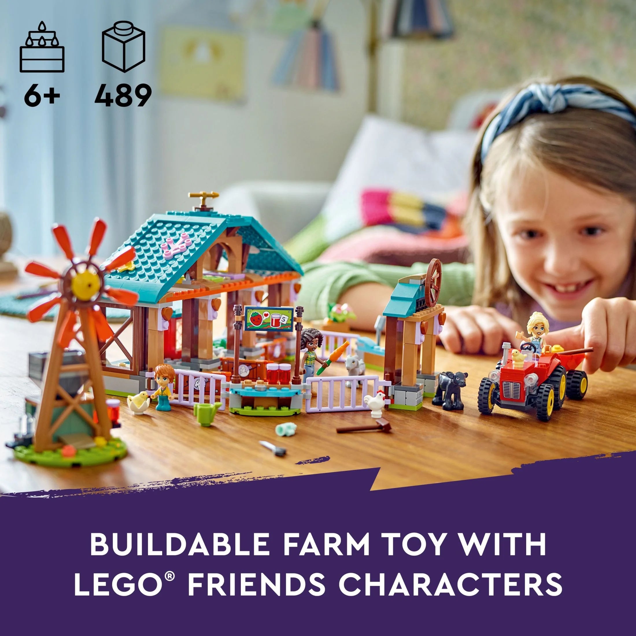 LEGO Friends Farm Animal Sanctuary and Tractor Toy, 3 Mini-Dolls, 5 Animals, Ages 6+ Y945