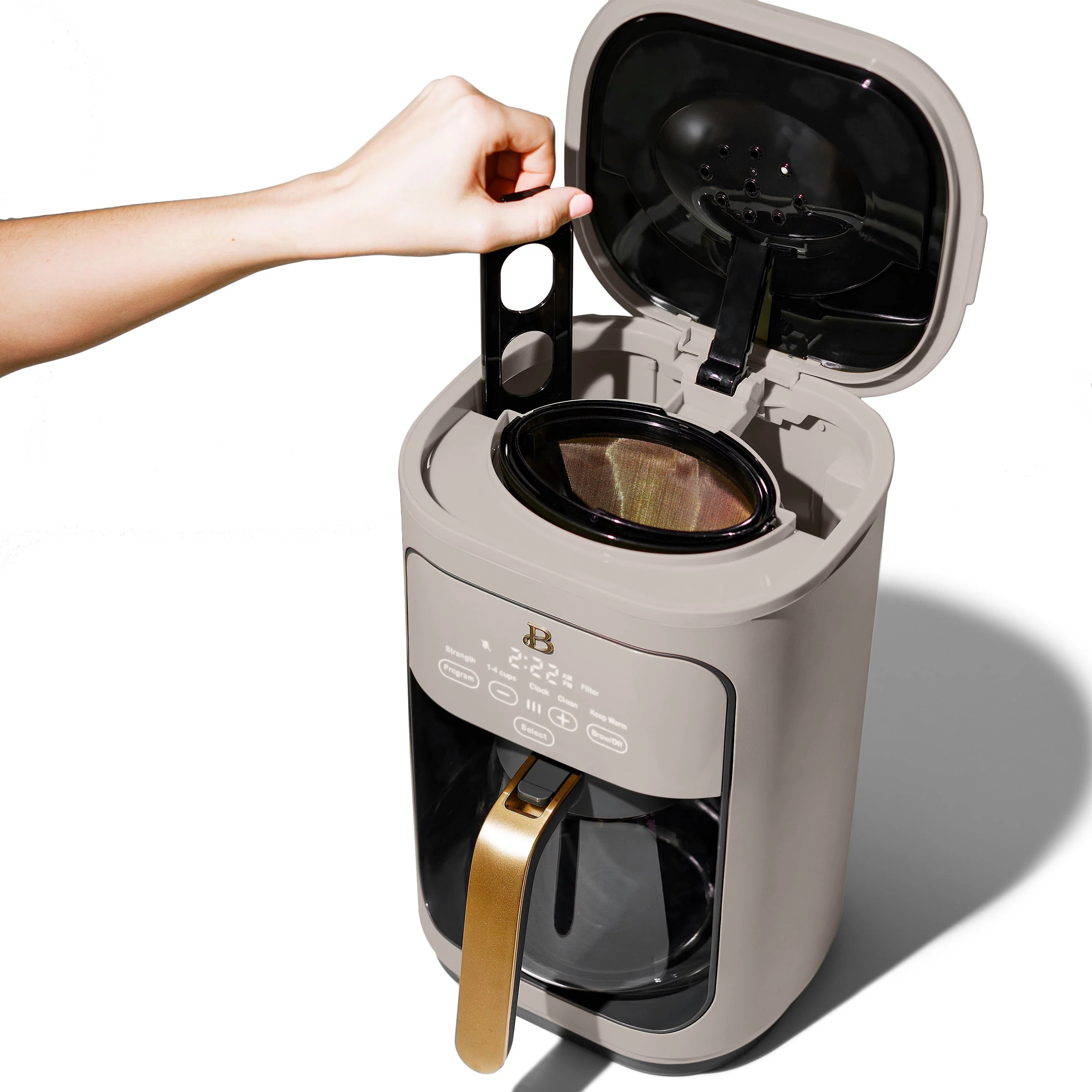 Beautiful 14-Cup Programmable Drip Coffee Maker with Touch Display, White Icing by Drew Barrymore F83994