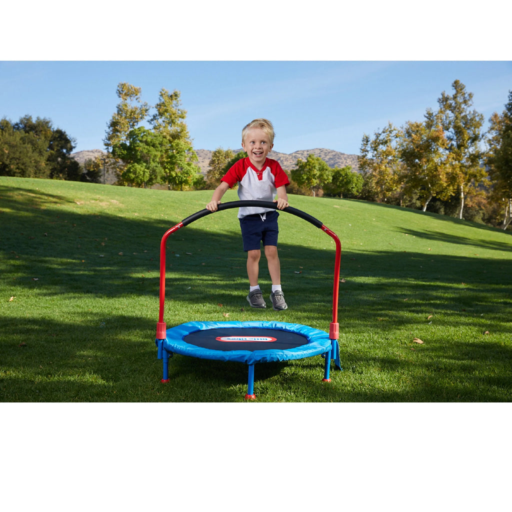 Little Tikes Easy Store 3-Foot Trampoline with Hand Rail, Blue W4103