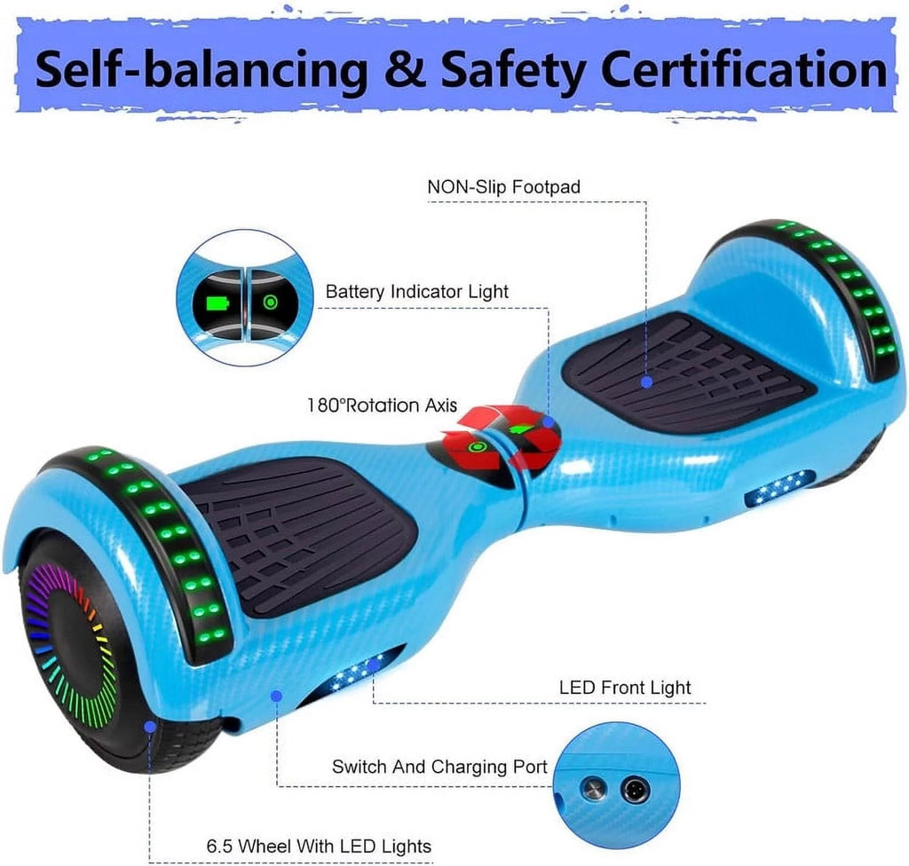 LIEAGLE Hoverboard with Seat Attachment, 6.5 inch Self Balancing Scooter S62540