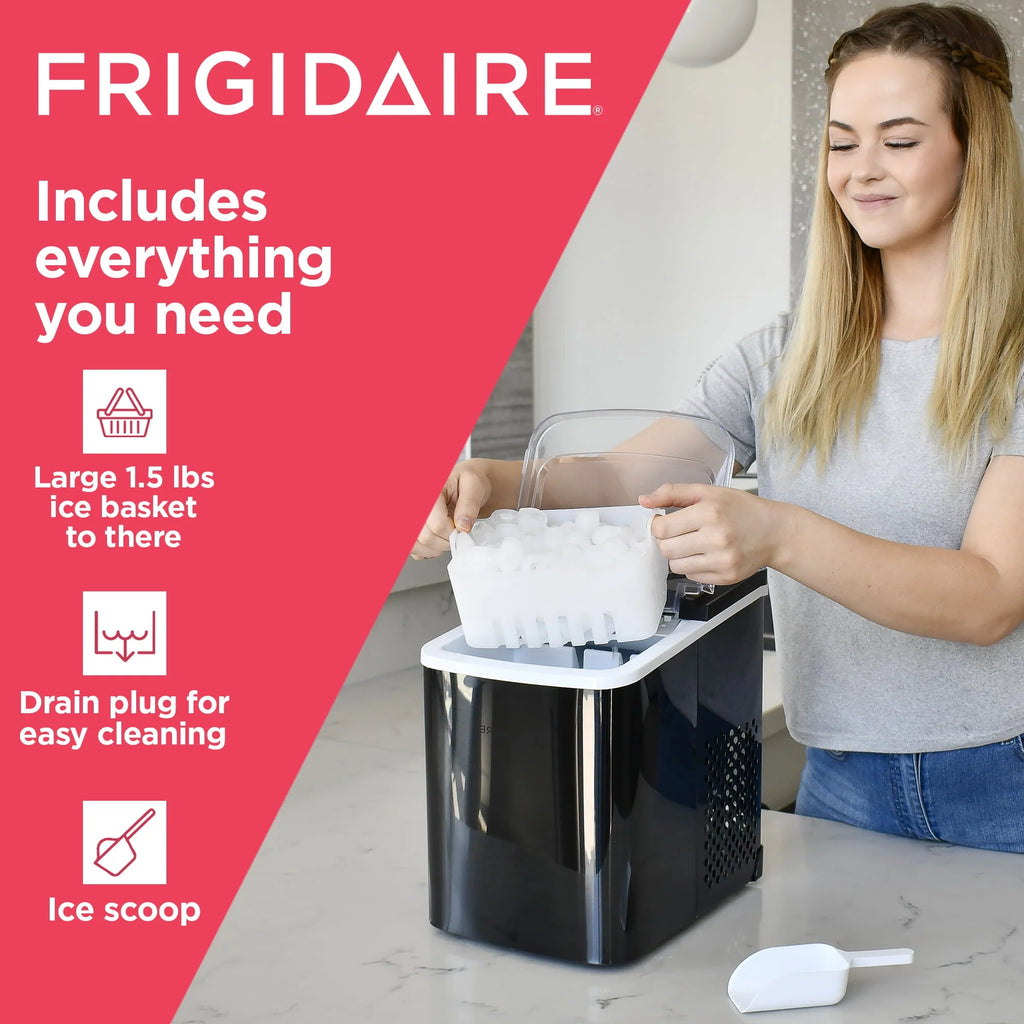 Frigidaire 26 lb. Countertop Ice Maker EFIC117-SS, Black Stainless Steel Y9301