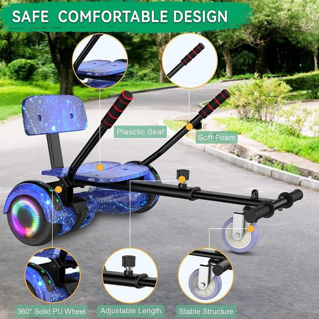 LIEAGLE Hoverboard with Seat Attachment, 6.5 inch Self Balancing Scooter S62540