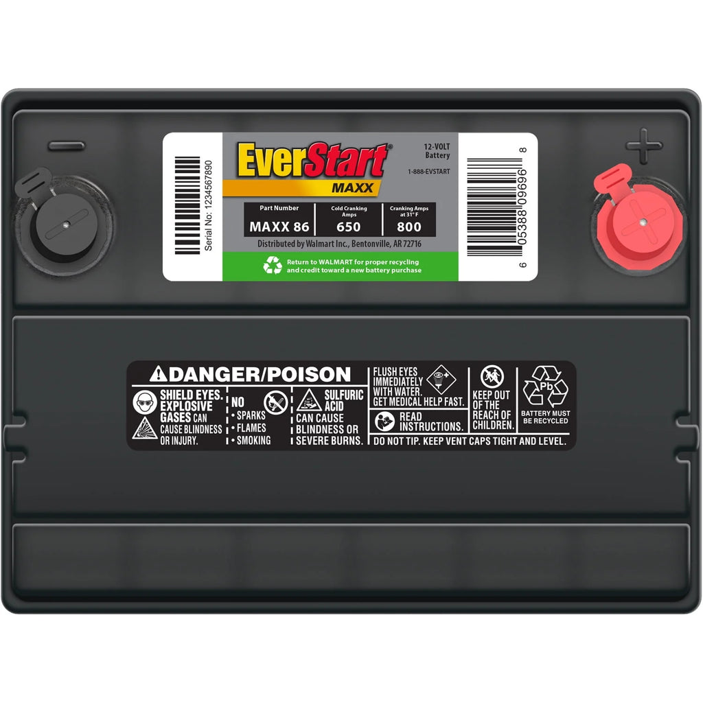 EverStart Maxx Lead Acid Automotive Battery Group Size 86 12 Volt 630 CCA O7060