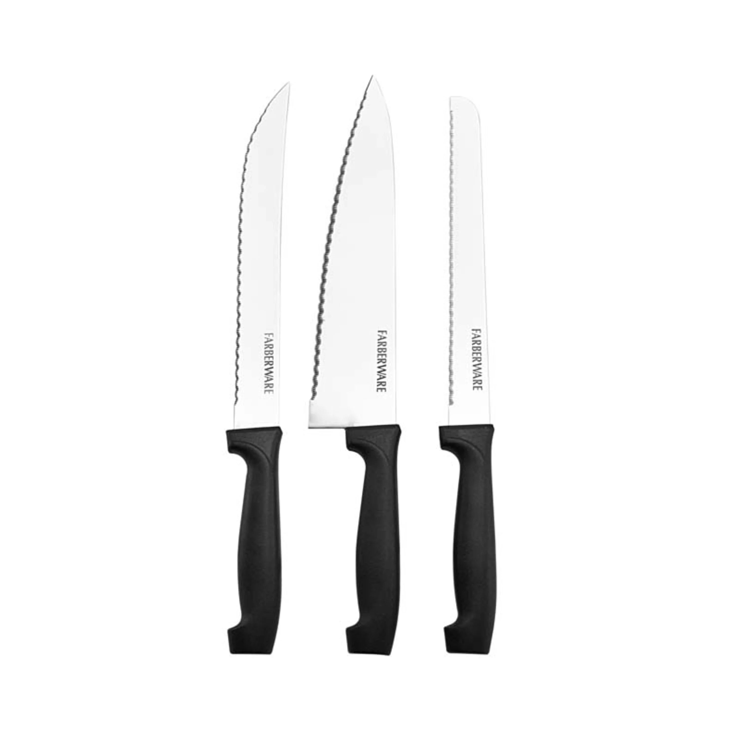 Farberware 18 Piece Stainless Steel Knife Set with Wood Block U718